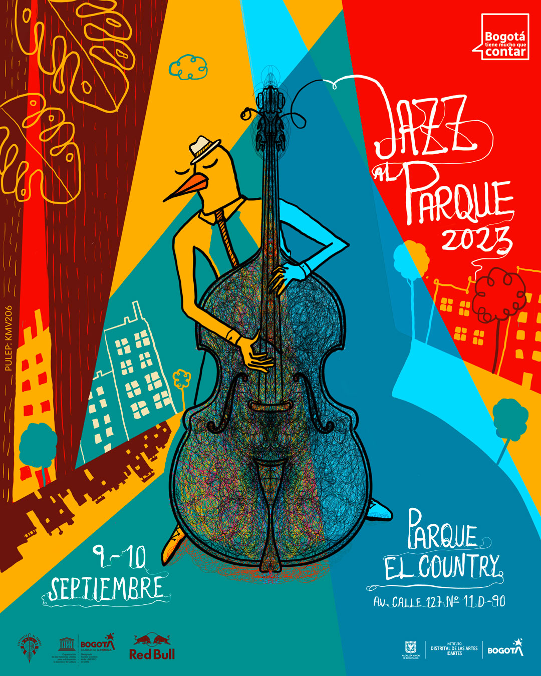 Pieza gráfica ilustrada de Jazz al Parque 2023